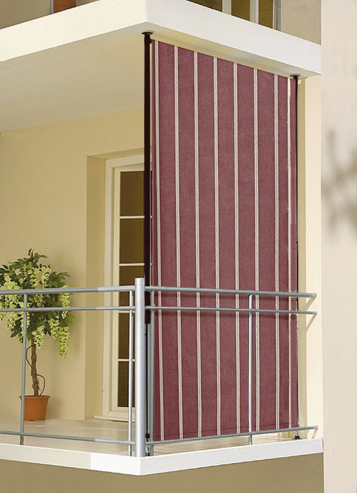 Sichtschutz und Sonnenschutz - Balkon-Seitensichtschutz , in Größe 120 (Breite 120 cm) bis 150 (Breite 150 cm), in Farbe BEERE Ansicht 1