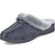 Hausschuhe - ELENA EDEN Pantoffel mit echtem Lammfellfutter, in Größe 036 bis 043, in Farbe MARINE-HELLGRAU – Farbe MARINE-HELLGRAU – Ansicht 1