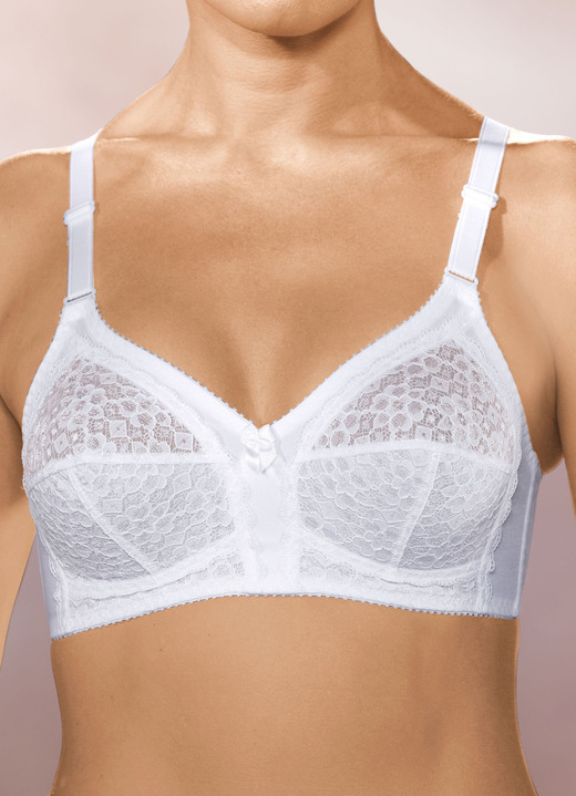 Soft-BH - Format BH mit unterlegten Spitzencups, in Größe 075 bis 110, in Cup A, in Farbe WEISS Ansicht 1