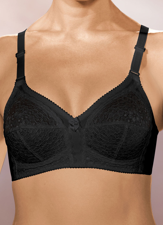 Soft-BH - Format BH mit unterlegten Spitzencups, in Größe 075 bis 110, in Cup B, in Farbe SCHWARZ Ansicht 1