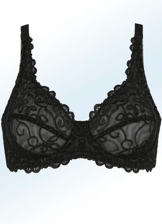 Bügel-BH - Viania Bügel-BH mit Stickereispitze, in Größe 080 bis 100, in Cup B, in Farbe WEISS Ansicht 6