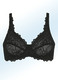 Bügel-BH - Viania Bügel-BH mit Stickereispitze, in Größe 080 bis 100, in Cup C, in Farbe BROMBEER – Farbe SCHWARZ – Ansicht 2