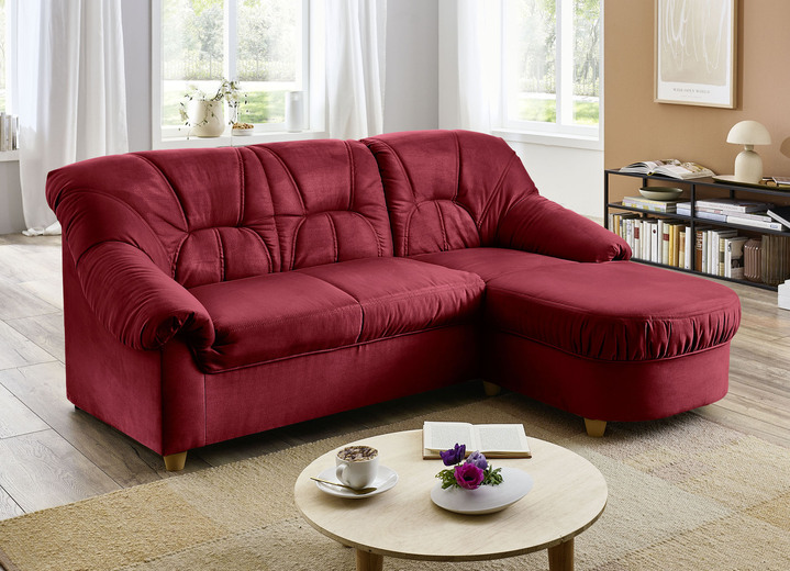 Polstermöbel - Polstermöbel in verschiedenen Bezugsvarianten, in Farbe BORDEAUX, in Ausführung Hocker Ansicht 2