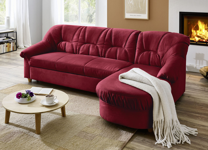 Polstermöbel - Polstermöbel in verschiedenen Bezugsvarianten, in Farbe BORDEAUX, in Ausführung Hocker Ansicht 3