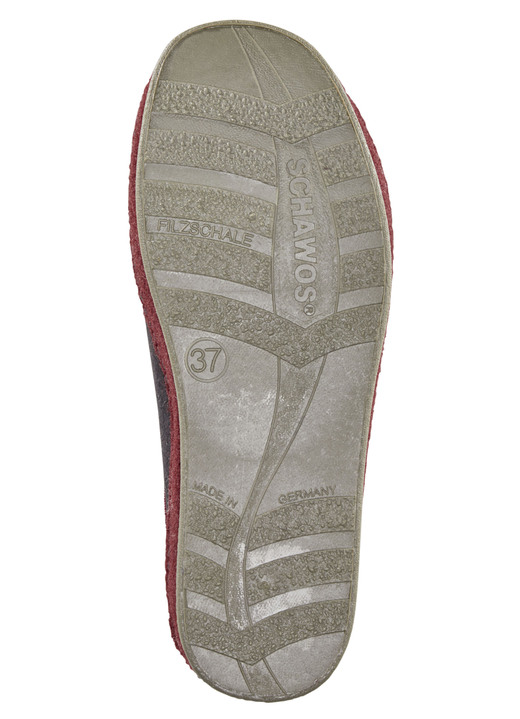 Hausschuhe - Atmungsaktive Damen-Hauschuhe, mit Gummizug, in Größe 036 bis 043, in Farbe BORDEAUX-SCHWARZ Ansicht 6