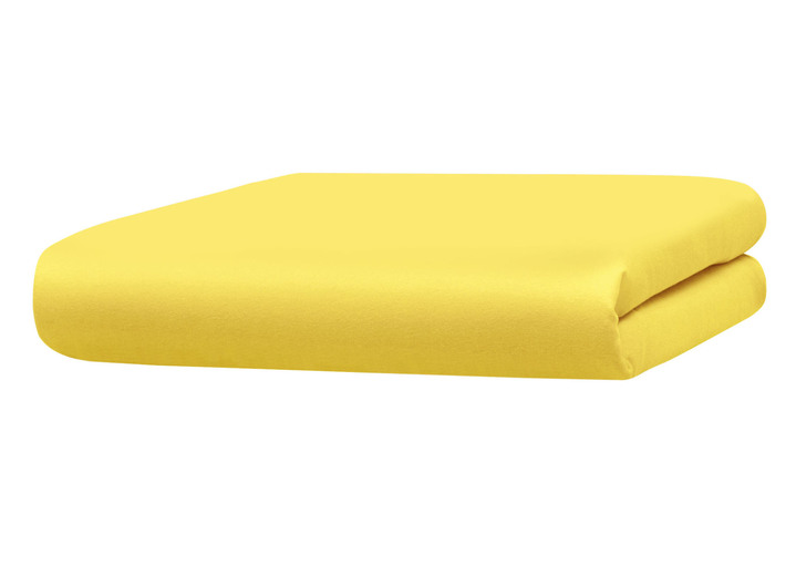 Spannbetttücher - Hochwertiges und flauschiges Spannbetttuch in 2 Qualitäten, in Größe 133 (1x 90–100/200 cm) bis 938 (1x 180–200/200 cm), in Farbe MAISGELB Ansicht 1