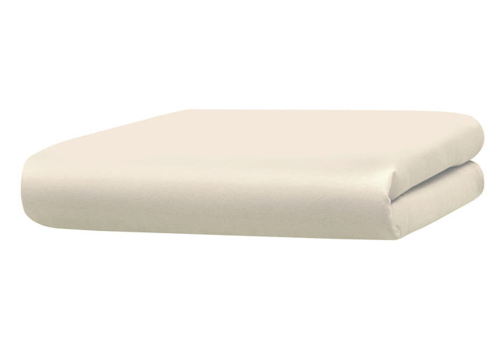 Spannbetttücher - Hochwertiges und flauschiges Spannbetttuch in 2 Qualitäten, in Größe 133 (1x 90–100/200 cm) bis 938 (1x 180–200/200 cm), in Farbe WOLLWEISS Ansicht 4