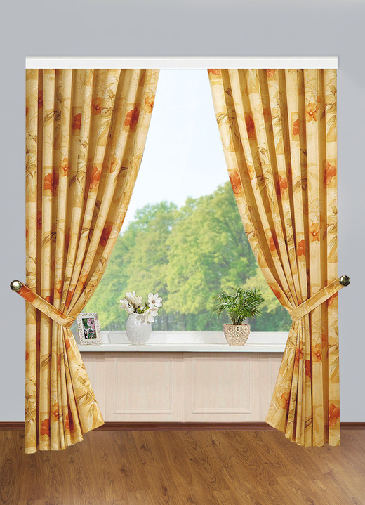 - Übergardinen-Garnitur, in Größe 364 (H150xB135 cm) bis 899 (2er-Pack Raffhalter,Länge 80 cm), in Farbe CREME Ansicht 1