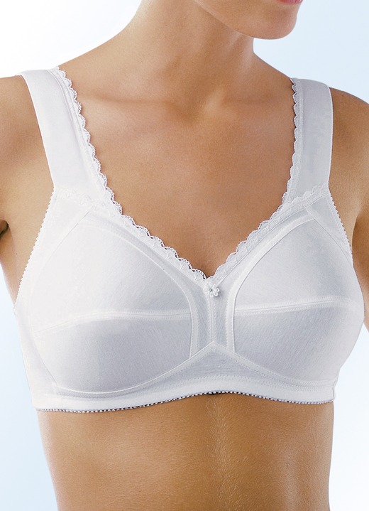 Soft-BH - Susa BH mit Spitzenabschluss, in Größe 075 bis 110, in Cup B, in Farbe WEISS Ansicht 3