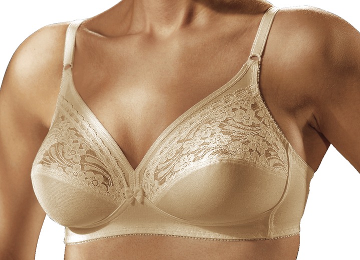 BHs - Triumph Zweierpack BH mit Baumwollspitze, in Größe 075 bis 100, in Cup B, in Farbe 1X PUDER, 1X WEISS Ansicht 3