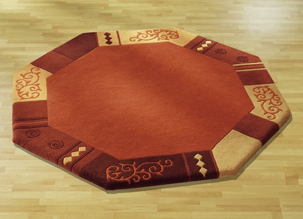 Bettumrandungen - Handgetuftete Brücken, Teppiche und Bettumrandungen, in Größe 103 (Brücke, 60x90 cm) bis 325 (Bettumrandung, 3-teilig), in Farbe BLAU – Farbe TERRA – Ansicht 