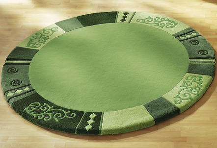 Bettumrandungen - Handgetuftete Brücken, Teppiche und Bettumrandungen, in Größe 103 (Brücke, 60x90 cm) bis 325 (Bettumrandung, 3-teilig), in Farbe GRAU – Farbe GRÜN – Ansicht 