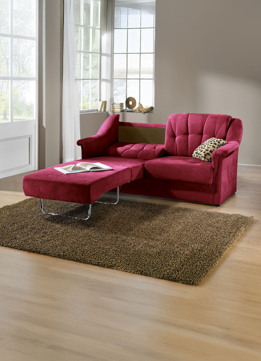 Schlafsofas - Verwandlungssofa mit hochwertiger Polsterung, in Farbe WEINROT Ansicht 1