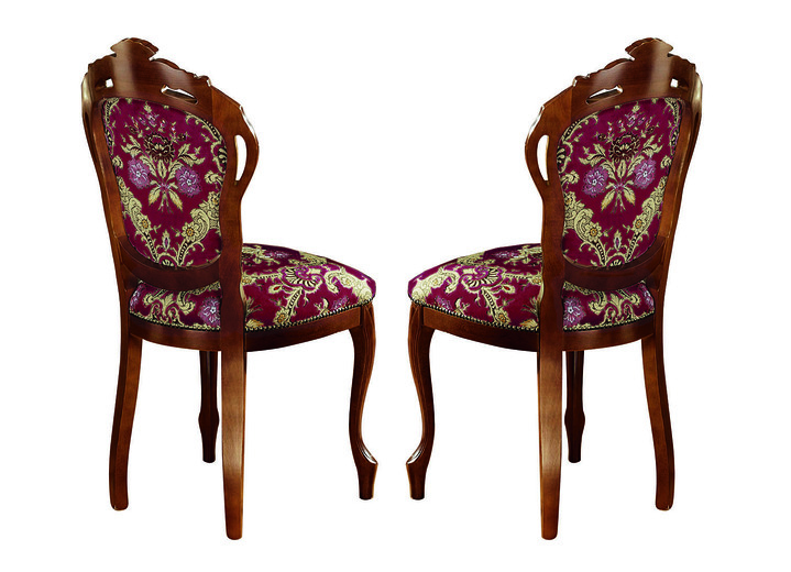 Esszimmer - Esszimmer-Stühle oder Sessel in Nussbaum, in Farbe BEIGE GEMUSTERT, in Ausführung Sessel Ansicht 4