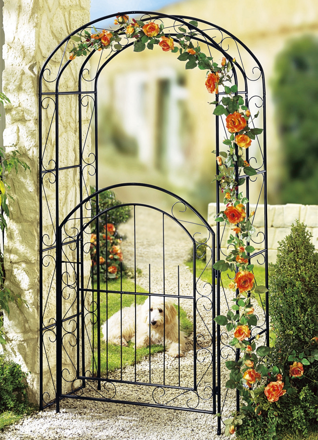 Rosenbogen mit Tor Gartendekoration Brigitte Hachenburg