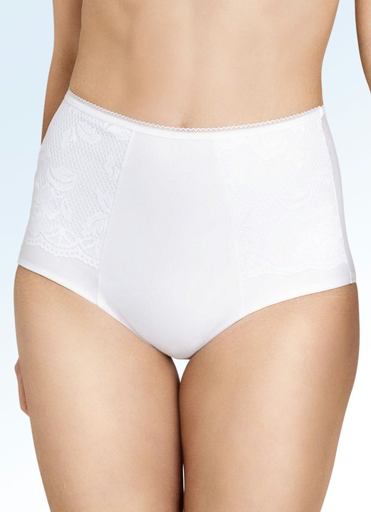 Slips - Miss Mary Miederhose mit Elastikspitze Ansicht 1 Slips - Miss Mary Miederhose mit Elastikspitze, in Größe 038 bis 054, in Farbe WEISS Ansicht 1