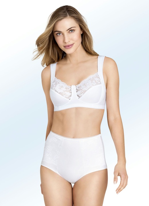 Slips - Miss Mary Miederhose mit Elastikspitze Ansicht 2 Slips - Miss Mary Miederhose mit Elastikspitze, in Größe 038 bis 054, in Farbe WEISS Ansicht 2