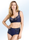 Soft-BH - Miss Mary BH mit elastischen Spitzeneinsätzen – Farbe MARINE – Ansicht 1 Soft-BH - Miss Mary BH mit elastischen Spitzeneinsätzen, in Größe 080 bis 120, in Cup E, in Farbe BEIGE – Farbe MARINE – Ansicht 1