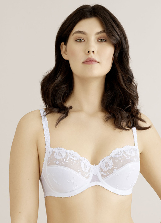 BHs - Felina Conturelle-Bügel-BH mit Stickereispitze, in Größe 070 bis 100, in Cup G, in Farbe WEISS Ansicht 2