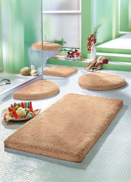 Badgarnituren - Mesana Badgarnitur mit rutschhemmender Rückseite, in Größe 100 (Vorleger halbrund, 50/ 80 cm) bis 112 (Deckelbezug, 47/ 50 cm), in Farbe BRAUN Ansicht 9