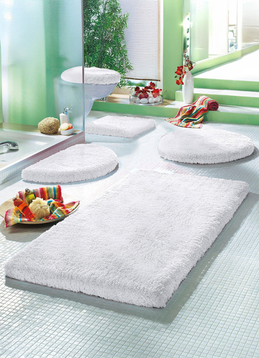 Badgarnituren - Mesana Badgarnitur mit rutschhemmender Rückseite Ansicht 6 Badgarnituren - Mesana Badgarnitur mit rutschhemmender Rückseite, in Größe 100 (Vorleger halbrund, 50/ 80 cm) bis 112 (Deckelbezug, 47/ 50 cm), in Farbe KIWI Ansicht 6