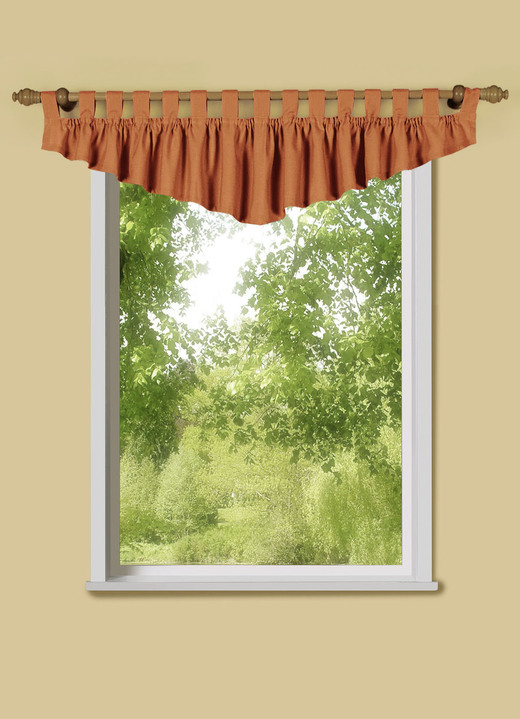 Klassisch - Querbehang mit Schlaufen und Universalschienenband, in Größe 751 (H40xB150 cm) bis 759 (H40xB350 cm), in Farbe GRÜN Ansicht 2