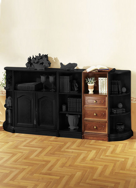 Wohnwände - Teilmassive Möbelserie mit Echtholzfurnier, in Farbe KIRSCHBAUM, in Ausführung Regal, schmal Ansicht 11