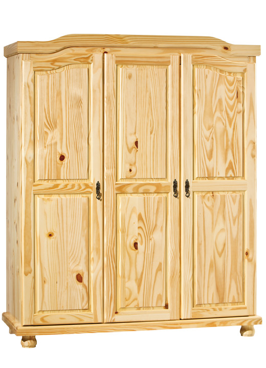 Schlafzimmerschränke - Kleiderschrank aus massiver Kiefer, in Farbe WEISS, in Ausführung Schrank, 2-türig Ansicht 6