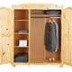 Schlafzimmerschränke - Kleiderschrank aus massiver Kiefer, in Farbe WEISS, in Ausführung Schrank, 2-türig – Farbe NATUR – Ansicht 4