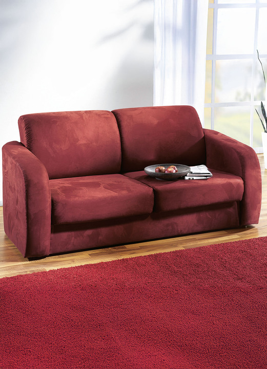 Schlafsofas - Funktionssofa mit pflegeleichtem Microfaser-Bezugsstoff Ansicht 8 Schlafsofas - Funktionssofa mit pflegeleichtem Microfaser-Bezugsstoff, in Farbe BORDEAUX Ansicht 8