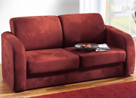 Schlafsofas - Funktionssofa mit pflegeleichtem Microfaser-Bezugsstoff – Farbe BORDEAUX Schlafsofas - Funktionssofa mit pflegeleichtem Microfaser-Bezugsstoff, in Farbe BORDEAUX
