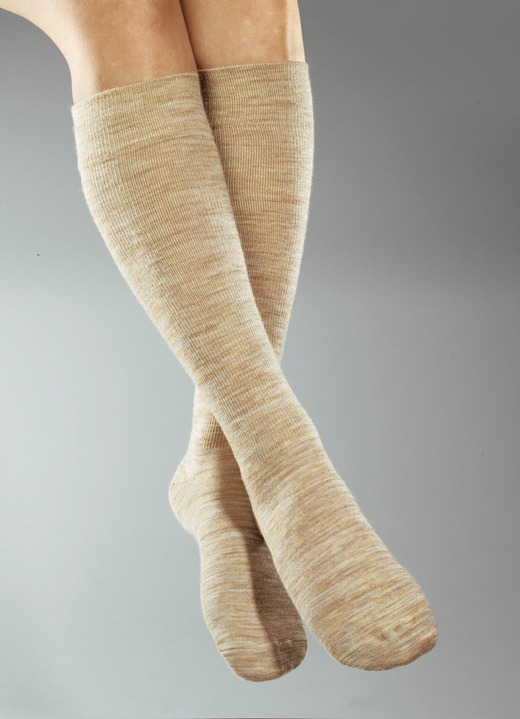 Kompressionsstrümpfe - Stützkniestrümpfe, 3er Pack, in Größe 001 bis 004, in Farbe BEIGE Ansicht 1