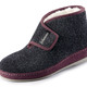 Hausschuhe - Atmungsaktive Damen-Hausschuhe, mit Klettverschluss, in Größe 036 bis 043, in Farbe ANTHRAZIT-BORDEAUX – Farbe ANTHRAZIT-BORDEAUX – Ansicht 1