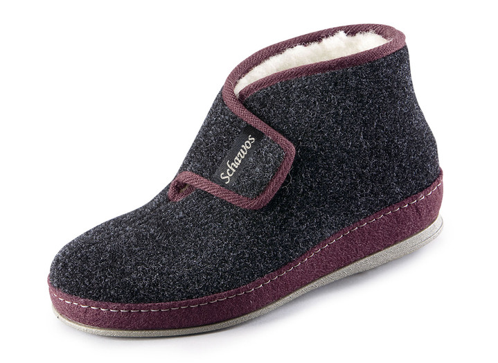 Hausschuhe - Atmungsaktive Damen-Hausschuhe, mit Klettverschluss, in Größe 036 bis 043, in Farbe DUNKELBLAU-HELLGRAU Ansicht 2