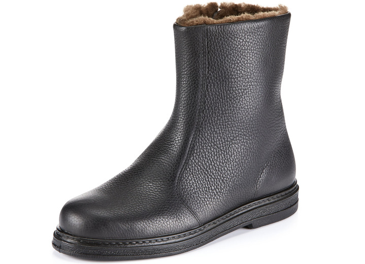 Stiefeletten - Stiefelette mit Lammfellfutter, in Größe 040 bis 047, in Farbe SCHWARZ Ansicht 1