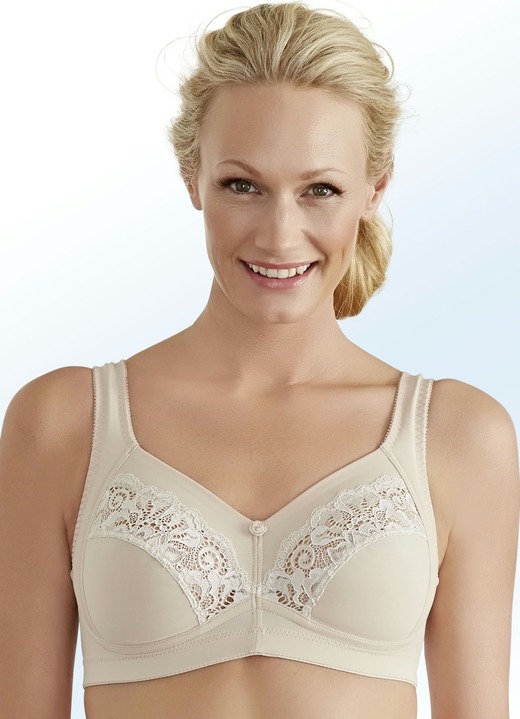 Unterwäsche - Swegmark of Sweden BH mit Spitzeneinsätzen, in Größe 075 bis 110, in Cup B, in Farbe WEISS Ansicht 2