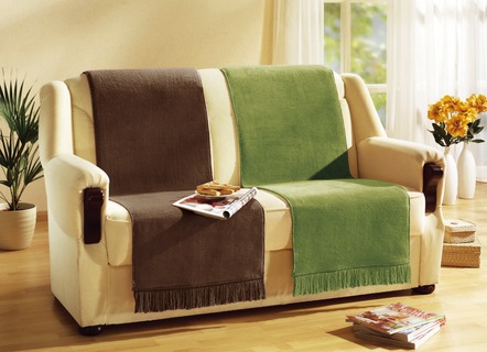 bocasa Wohndecke und Sesselschoner mit Fransenabschluss