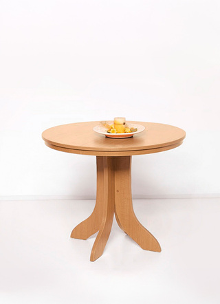 Tische - Ausziehbarer Esstisch, in Farbe BUCHE, in Ausführung Runder Tisch