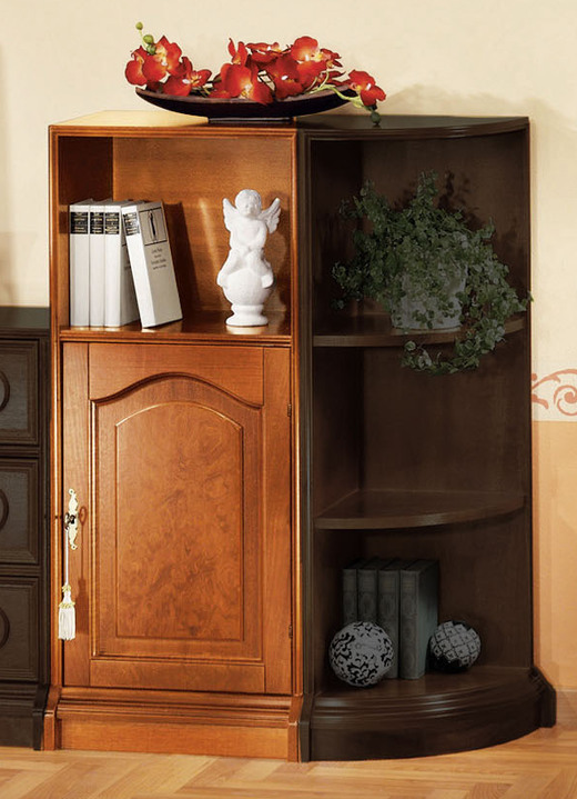 Wohnwände - Teilmassive Möbelserie mit Echtholzfurnier, in Farbe KIRSCHBAUM, in Ausführung Regal, schmal Ansicht 6