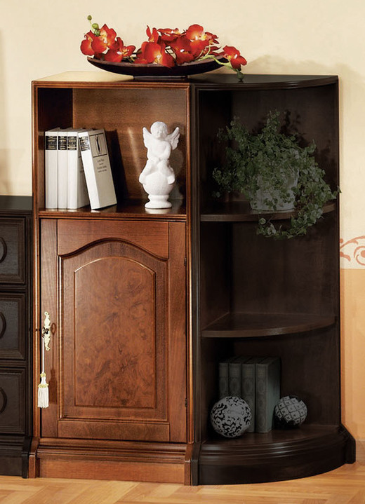 Wohnwände - Teilmassive Möbelserie mit Echtholzfurnier, in Farbe KIRSCHBAUM, in Ausführung Regal, schmal Ansicht 5