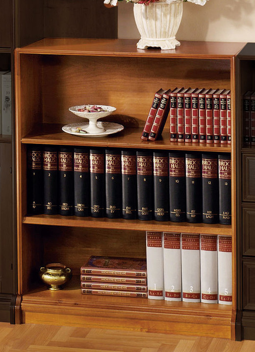 Wohnwände - Teilmassive Möbelserie mit Echtholzfurnier, in Farbe KIRSCHBAUM, in Ausführung Regal, schmal Ansicht 10