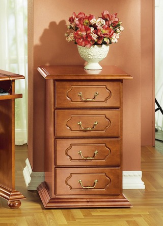 Büromöbel - Roll-Kommode mit Echtholzfurnier, in Farbe KIRSCHBAUM