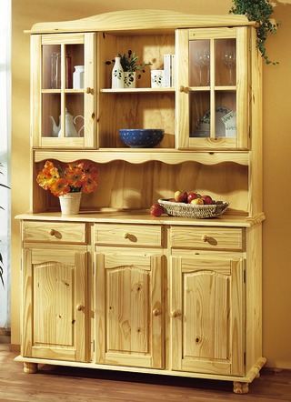 Landhausmöbel - Buffet aus massivem Kiefernholz, in Farbe NATUR, in Ausführung Buffet, 4-türig