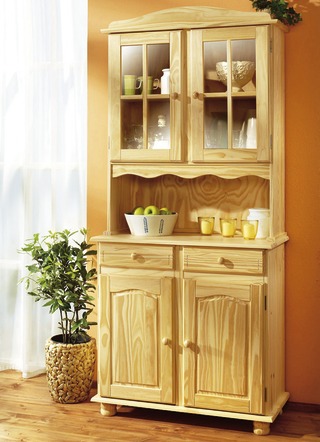 Landhausmöbel - Buffet aus massivem Kiefernholz, in Farbe NATUR, in Ausführung Buffet, 4-türig