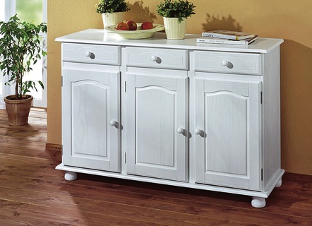 Sideboards & Kommoden - Anrichte aus massivem Kiefernholz, in Farbe WEISS, in Ausführung Anrichte, 2-türig