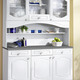 Küchenmöbel - Buffetschrank mit profilierter Front – Farbe WEISS Küchenmöbel - Buffetschrank mit profilierter Front, in Farbe BUCHE