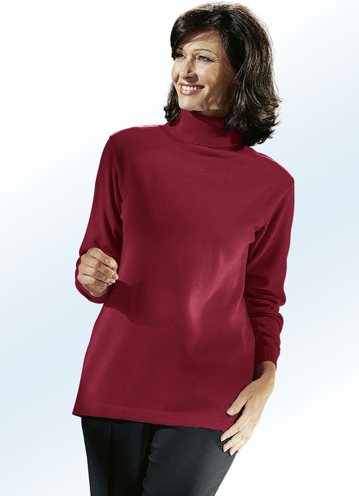 Pullover - Kombifreundlicher Pullover, in Größe 040 bis 060, in Farbe WEINROT Ansicht 1