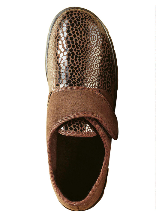 Hausschuhe - Florett Damen Klett-Halbschuh in extraweiter Passform, in Größe 036 bis 042, in Farbe BEIGE Ansicht 4