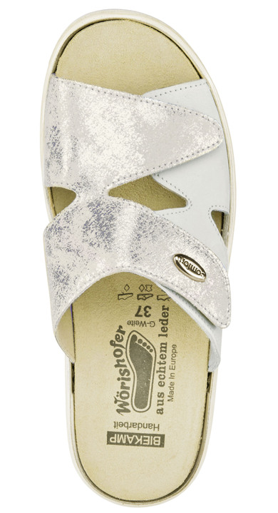 Komfortschuhe - ELENA EDEN Pantolette mit Wörishofer Kork-Lederfußbett, in Größe 036 bis 042, in Farbe ECRU Ansicht 2