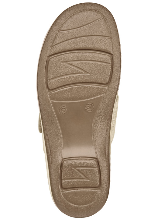 Komfortschuhe - ELENA EDEN Pantolette mit Wörishofer Kork-Lederfußbett, in Größe 036 bis 042, in Farbe ECRU Ansicht 3